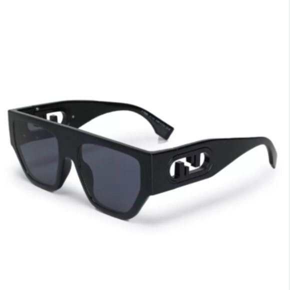 NEW FENDI UNISEX SUNGLASSES FENDI FE40108U 01V SHINY BLACK EYEWEAR - Picture 1 of 5